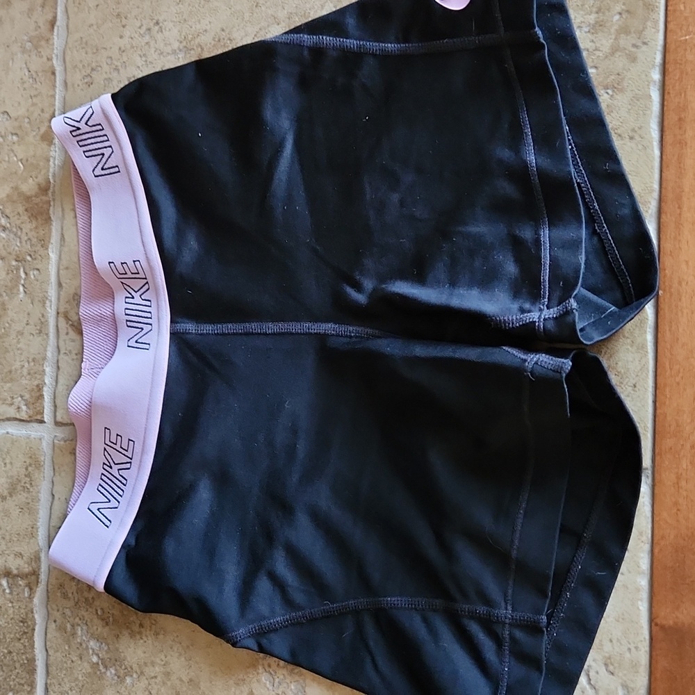 Nike black spanx with lavender waistband womans size xs